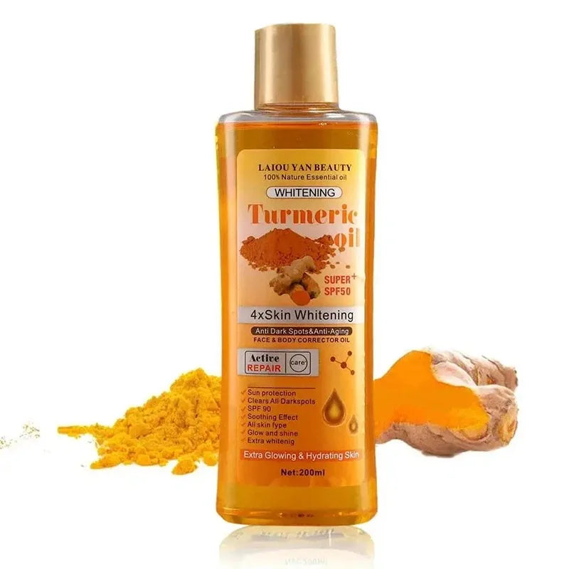 200ml Turmeric & Ginger Face Oil – Deep Hydration & Whitening Moisturizer Serum for Glowing Skin Care