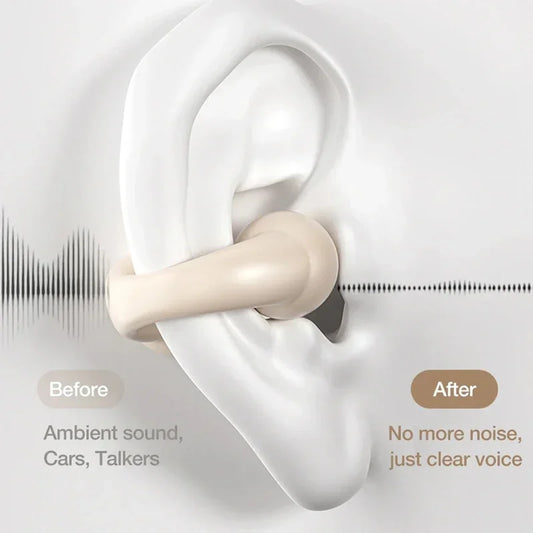 VIKEFON Bluetooth 5.3 Open-Ear Wireless Earbuds – Air Conduction Sport Headphones with Mic, Noise Cancelling & Painless Fit