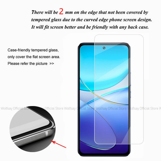 2/4PCS Vivo V40 SE Screen Protector – Full Glue 9H Tempered Glass Film, Bubble-Free & Water-Resistant