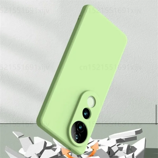 Shockproof Liquid Silicone Case for Vivo V40 5G – Soft Rubber TPU Bumper Cover for Men & Women by Youthsay