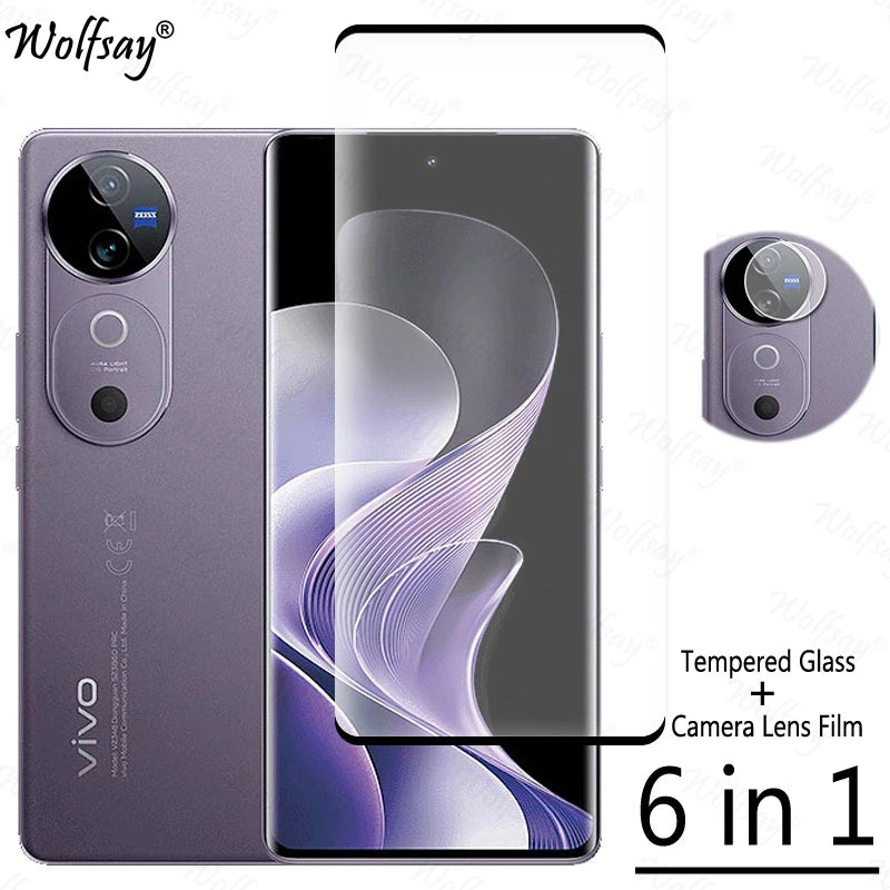 Vivo V40 6.78" Full Cover Screen Protector – 9H Tempered Glass & Camera Lens Film