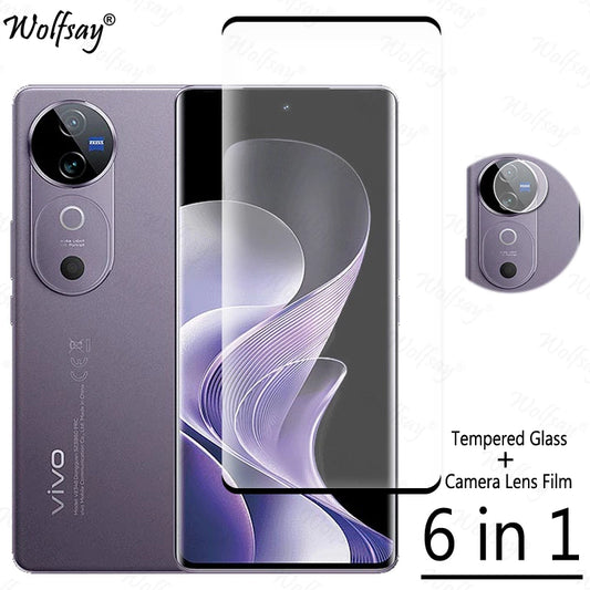 Vivo V40 6.78" Full Cover Screen Protector – 9H Tempered Glass & Camera Lens Film
