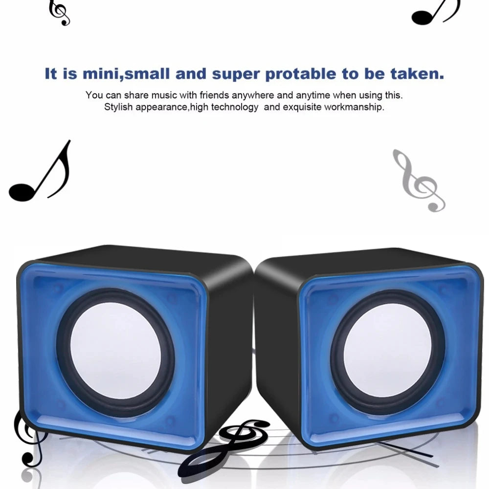 AyeBeau Mini USB PC Speaker for Laptop & Desktop – 2.0 Stereo Sound Box, Compact Portable Audio System for Music & Movies