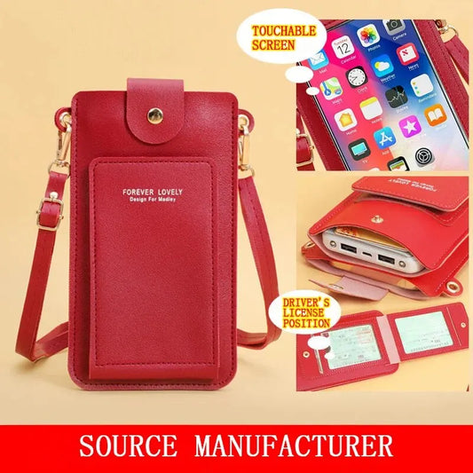 Soft Leather Women's Crossbody Bag with Touch Screen Phone Purse – Chinese Style Shoulder Handbag by FOREVER LOVELY