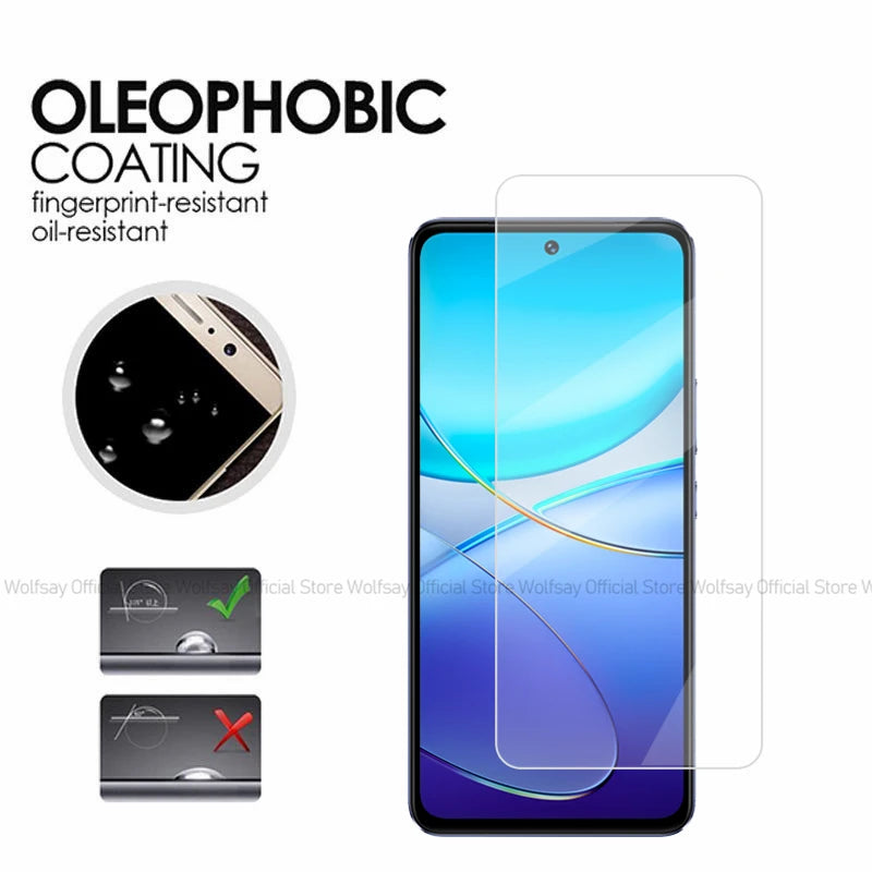 2/4PCS Vivo V40 SE Screen Protector – Full Glue 9H Tempered Glass Film, Bubble-Free & Water-Resistant