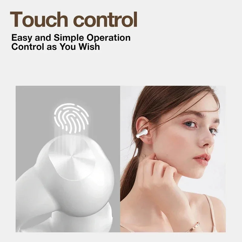 VIKEFON Bluetooth 5.3 Open-Ear Wireless Earbuds – Air Conduction Sport Headphones with Mic, Noise Cancelling & Painless Fit