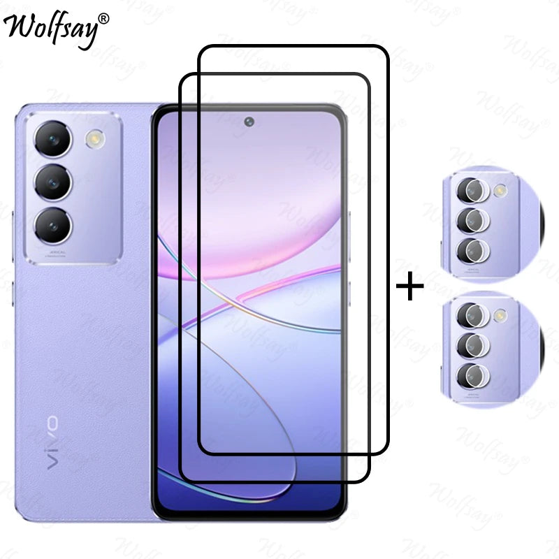 Vivo V40 SE 5G Screen Protector + Camera Lens Film – 6.67" Full Cover 9H Tempered Glass, Ultra-Clear & Shatter-Resistant