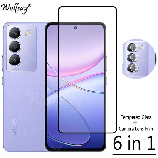 Vivo V40 SE 5G Screen Protector + Camera Lens Film – 6.67" Full Cover 9H Tempered Glass, Ultra-Clear & Shatter-Resistant