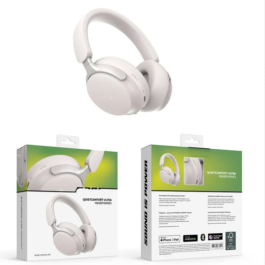 QC65 Wireless Bluetooth 5.3 Headphones – Comfortable Over-Ear Headset with Leather Carrying Case