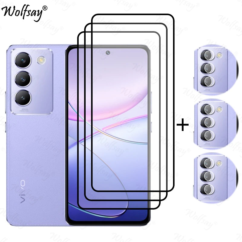 Vivo V40 SE 5G Screen Protector + Camera Lens Film – 6.67" Full Cover 9H Tempered Glass, Ultra-Clear & Shatter-Resistant