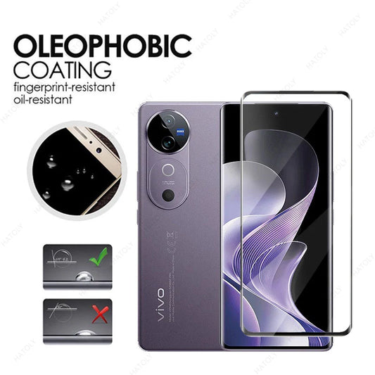 Vivo V40 5G Screen Protector + Camera Lens Film – 3D Full Cover 9H Tempered Glass, Bubble-Free & Ultra-Clear