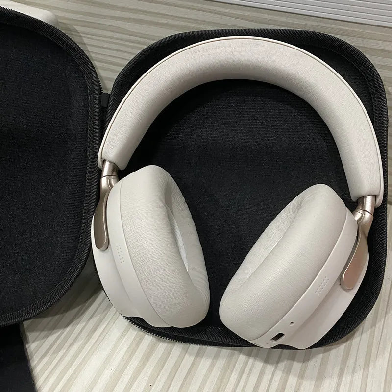 QC65 Wireless Bluetooth 5.3 Headphones – Comfortable Over-Ear Headset with Leather Carrying Case
