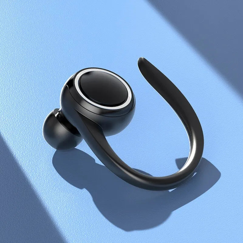 Bluetooth 5.0 Wireless Sports Ear Hook Headset – Noise Cancelling, Mic, Painless Fit, Stereo Sound