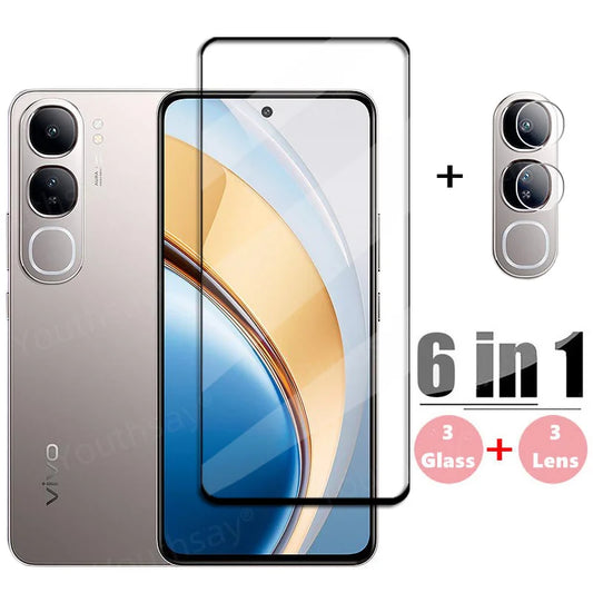 Vivo V40 Lite Screen Protector + Camera Lens Film – 1/2/3 Pack 9H Tempered Glass, Full Coverage, Bubble-Free