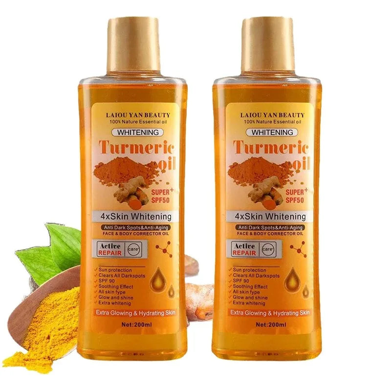 200ml Turmeric & Ginger Face Oil – Deep Hydration & Whitening Moisturizer Serum for Glowing Skin Care