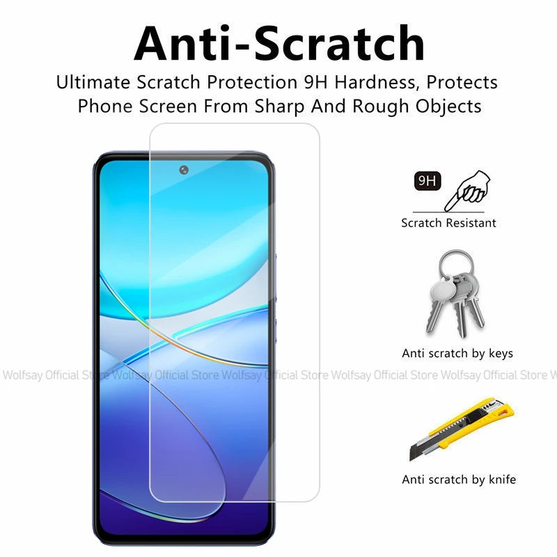 2/4PCS Vivo V40 SE Screen Protector – Full Glue 9H Tempered Glass Film, Bubble-Free & Water-Resistant