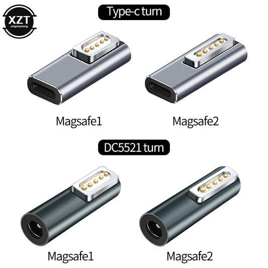 Magnetic USB-C to MagSafe Adapter – PD Fast Charging Type-C to MagSafe1/MagSafe2 DC5521 Converter for MacBook Pro/Air
