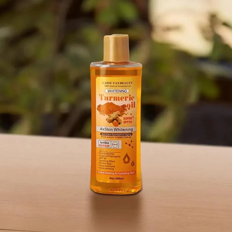 200ml Turmeric & Ginger Face Oil – Deep Hydration & Whitening Moisturizer Serum for Glowing Skin Care