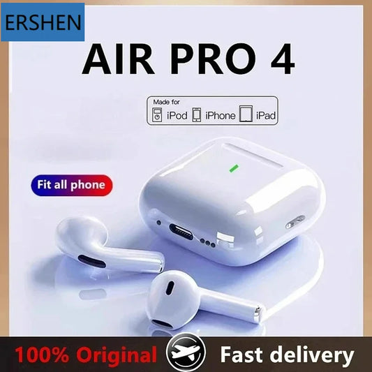 AirPods Pro 4 Wireless Bluetooth 5.3 Earbuds – TWS In-Ear Headphones with Mic, Charging Case & Noise Cancellation