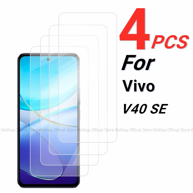 2/4PCS Vivo V40 SE Screen Protector – Full Glue 9H Tempered Glass Film, Bubble-Free & Water-Resistant