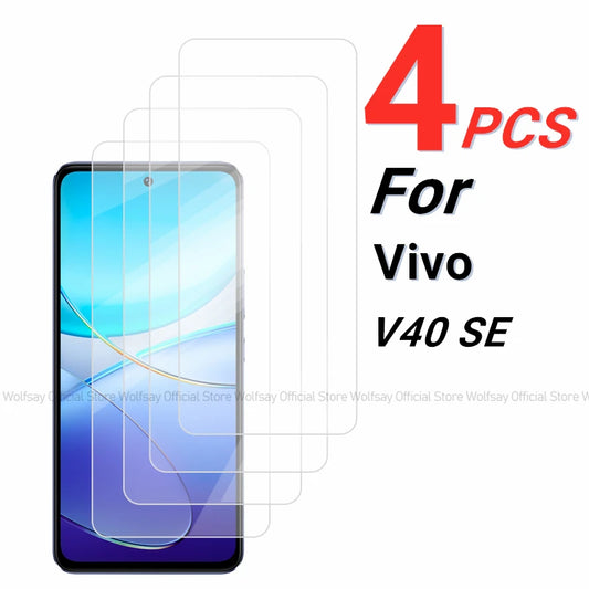2/4PCS Vivo V40 SE Screen Protector – Full Glue 9H Tempered Glass Film, Bubble-Free & Water-Resistant