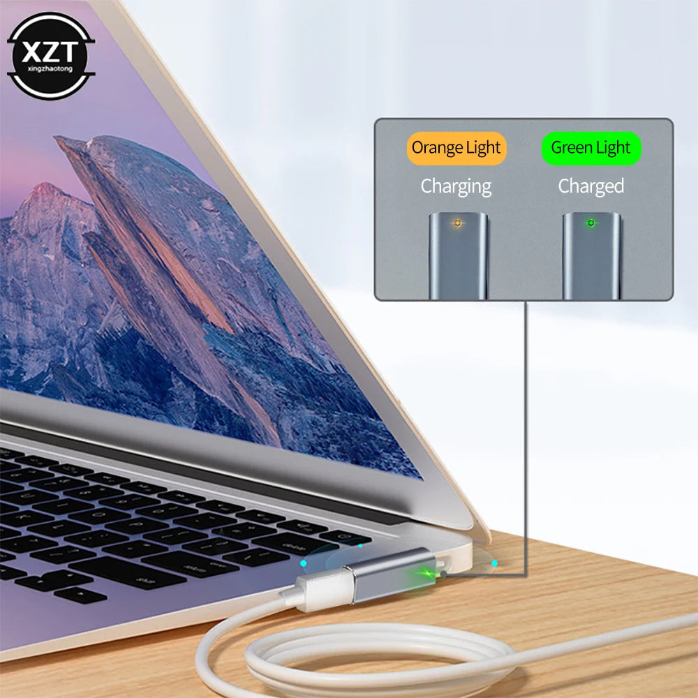 Magnetic USB-C to MagSafe Adapter – PD Fast Charging Type-C to MagSafe1/MagSafe2 DC5521 Converter for MacBook Pro/Air