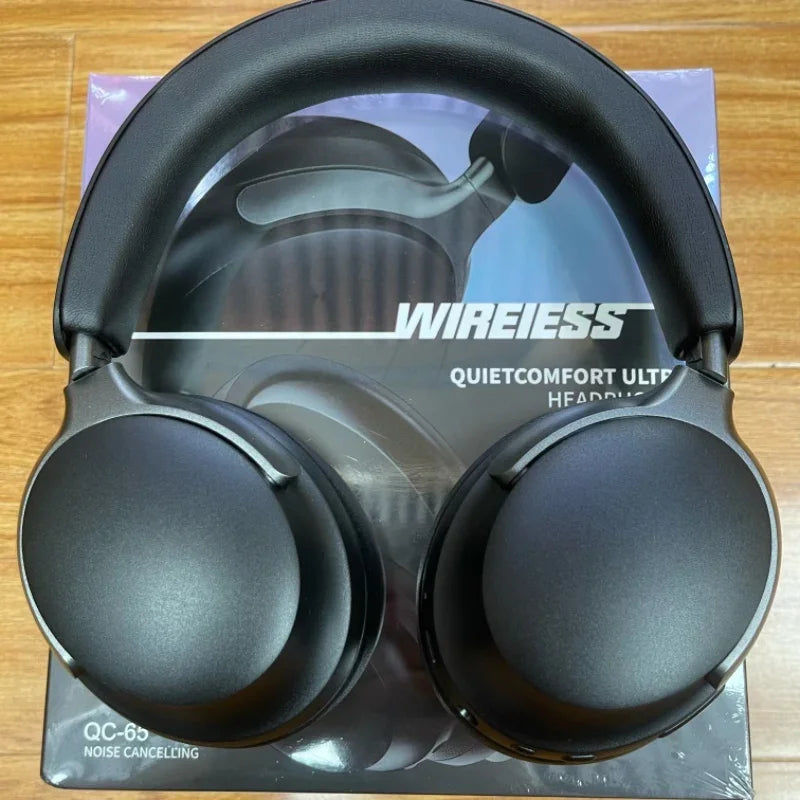 QC65 Ultra Wireless Bluetooth Headset – Bluetooth 5.3, Comfortable Ear Tips, Noise Cancelling, with Premium Leather Carry Bag