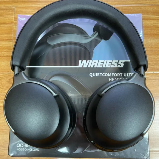 QC65 Ultra Wireless Bluetooth Headset – Bluetooth 5.3, Comfortable Ear Tips, Noise Cancelling, with Premium Leather Carry Bag